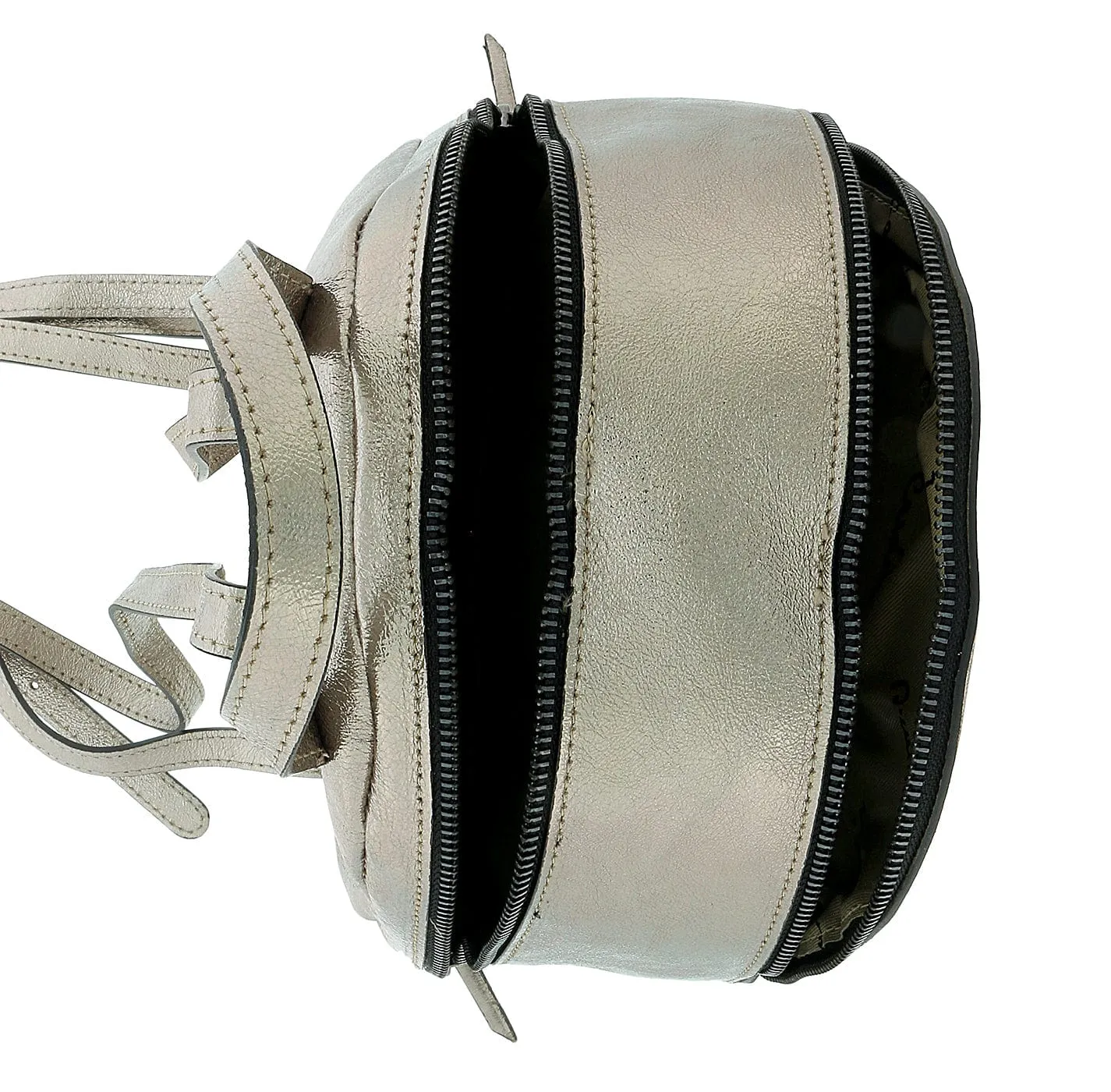 Pierre Cardin Silver Leather Medium Metallic Backpack