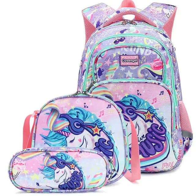 School Bags Child School Backpacks For Teenager Girls Boys Cartoon Dinosaur Backpack Lunch box With pencil Case