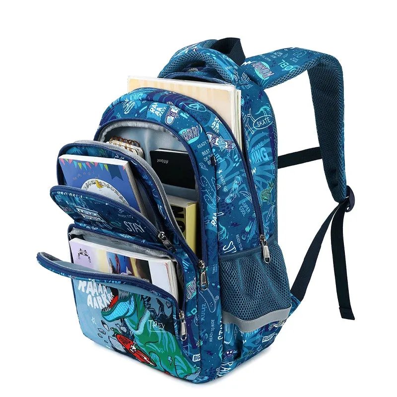 School Bags Child School Backpacks For Teenager Girls Boys Cartoon Dinosaur Backpack Lunch box With pencil Case