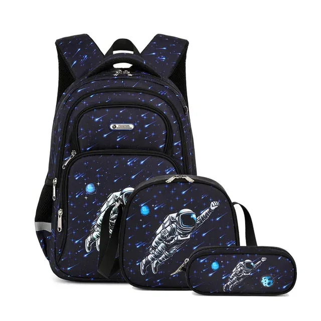 School Bags Child School Backpacks For Teenager Girls Boys Cartoon Dinosaur Backpack Lunch box With pencil Case