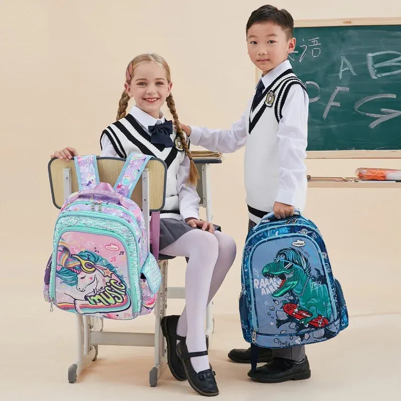 School Bags Child School Backpacks For Teenager Girls Boys Cartoon Dinosaur Backpack Lunch box With pencil Case