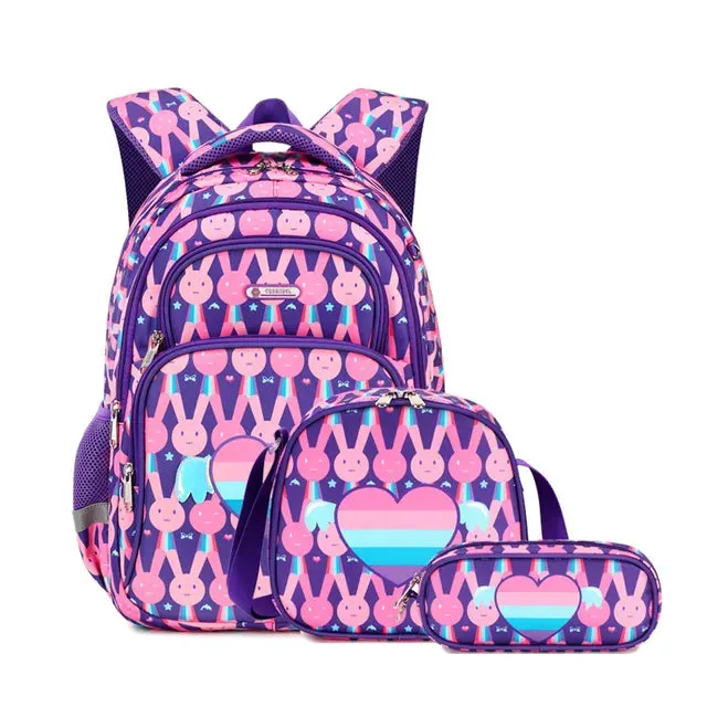 School Bags Child School Backpacks For Teenager Girls Boys Cartoon Dinosaur Backpack Lunch box With pencil Case
