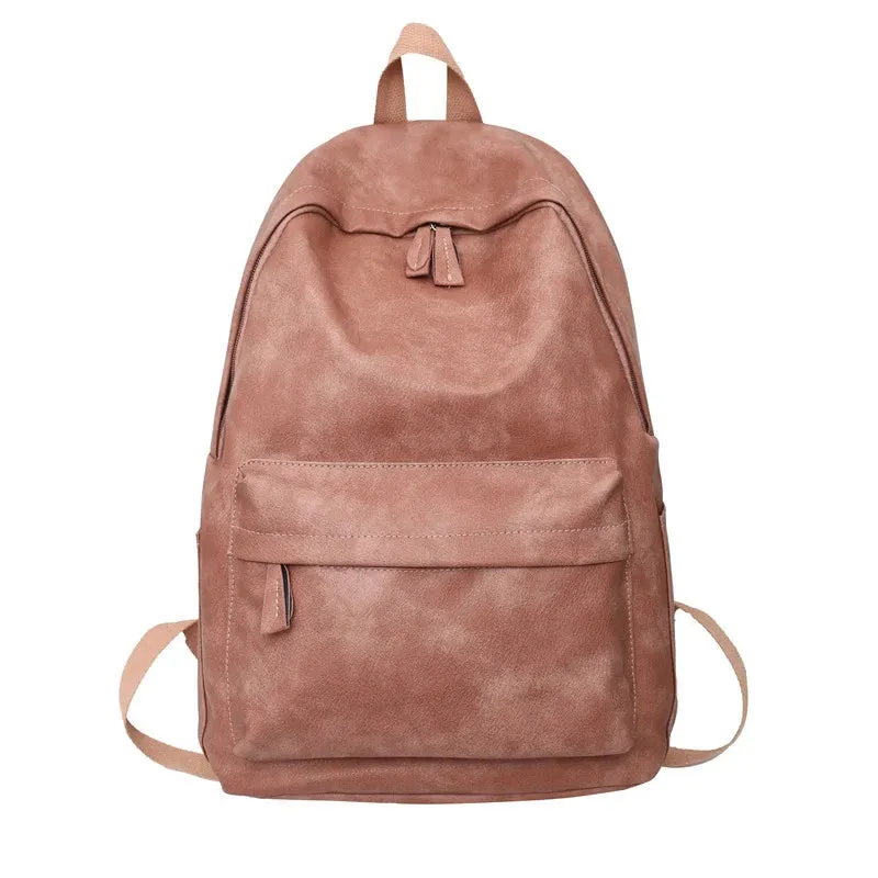 Sohiwoo High Quality PU Leather Woman Backpack Large Capacity School Bag Unisex Laptop Backpack, Fashion Travel Rucksack Bagpack Mochila