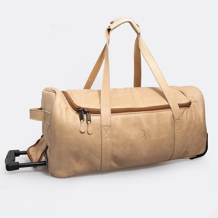 Thandana Leather Wheeled Duffel Bag
