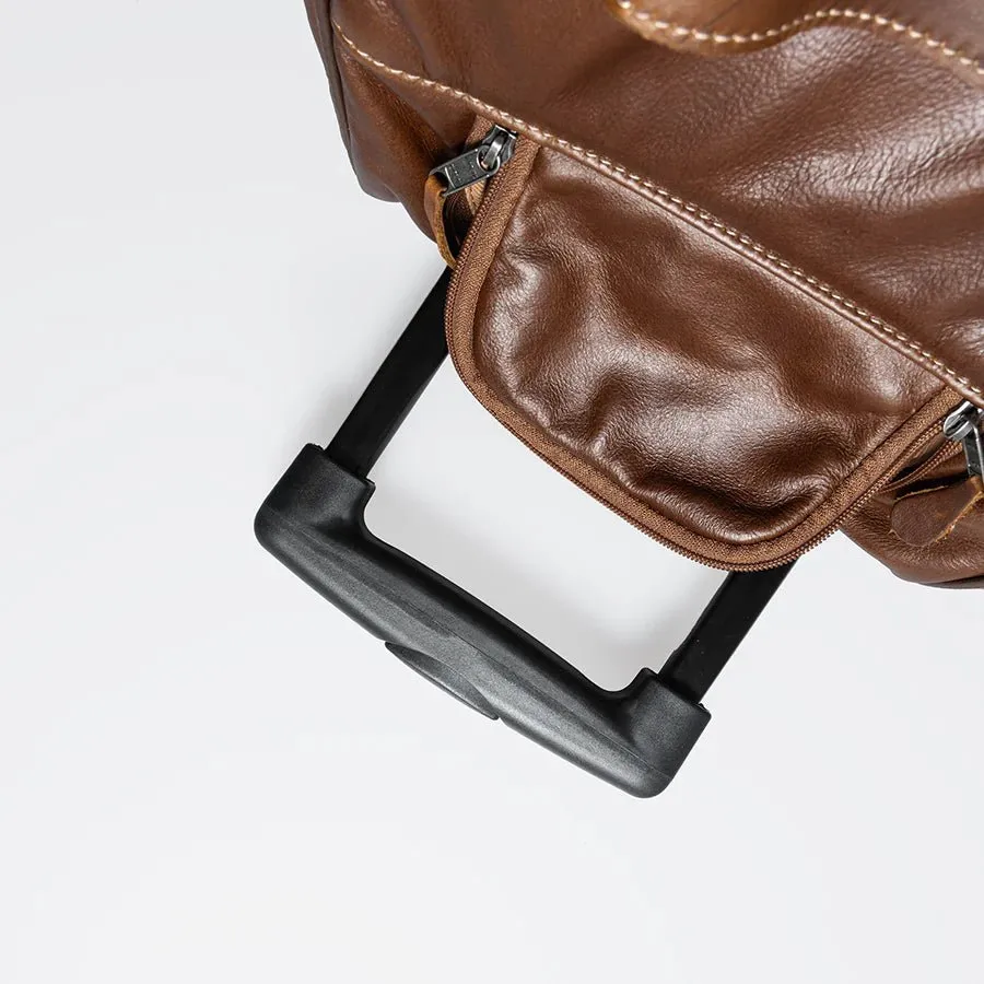 Thandana Leather Wheeled Duffel Bag
