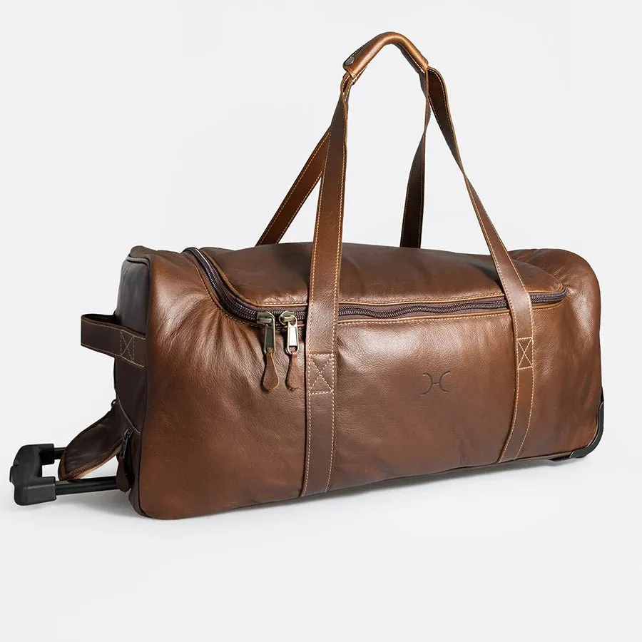 Thandana Leather Wheeled Duffel Bag