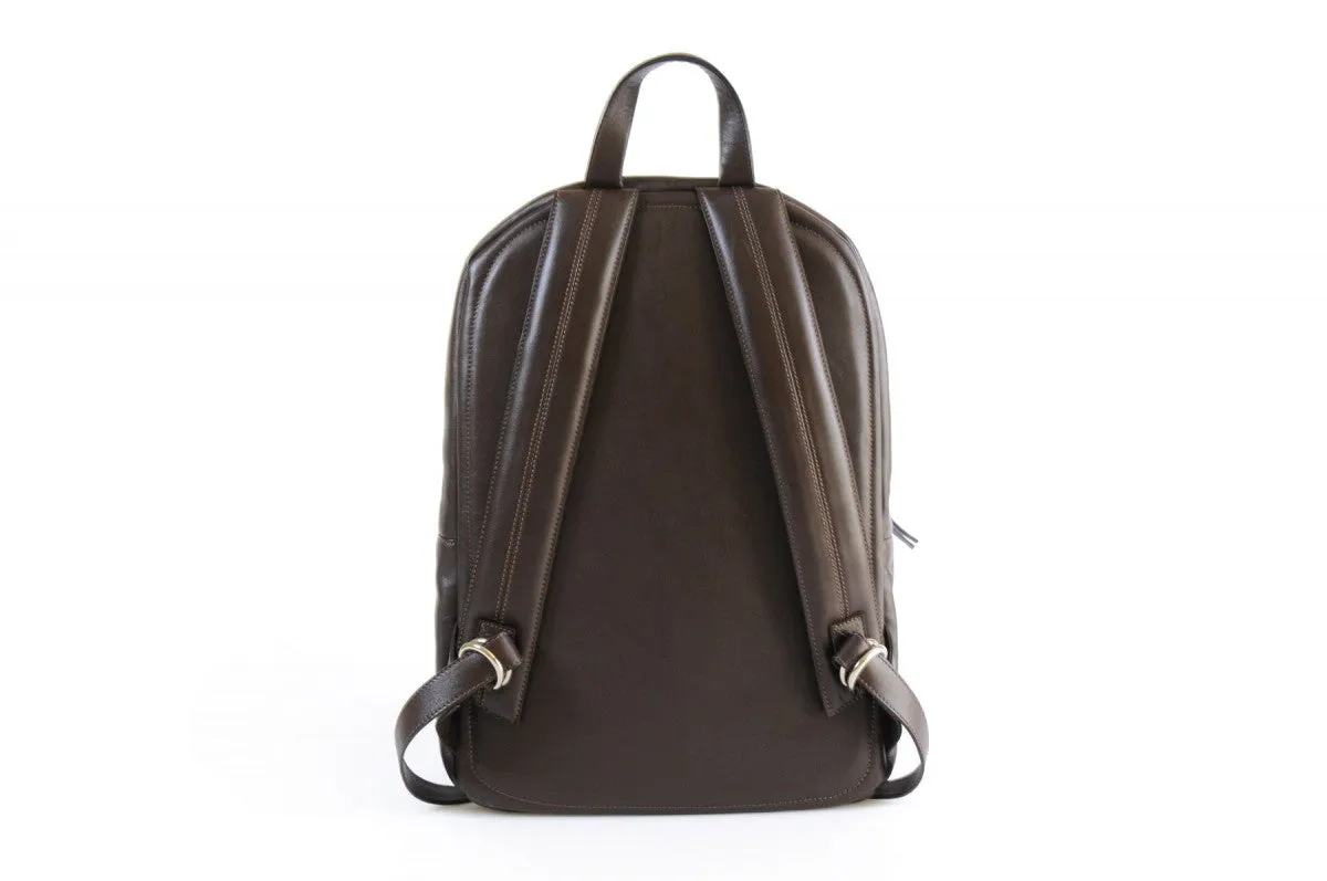 The Belluno Leather Backpack - Walnut Brown