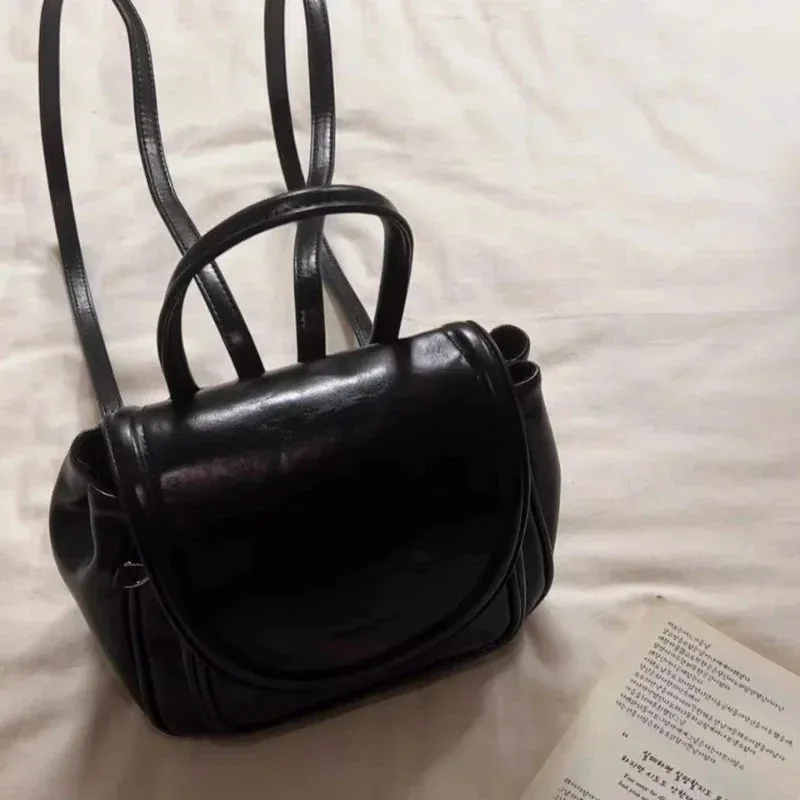 UAKISS  -  Japanese Streetwear Solid Simple Backpack Y2k Aesthetic Vintage Luxury Design Handbags Preppy Fashion All Match Backpacks Women