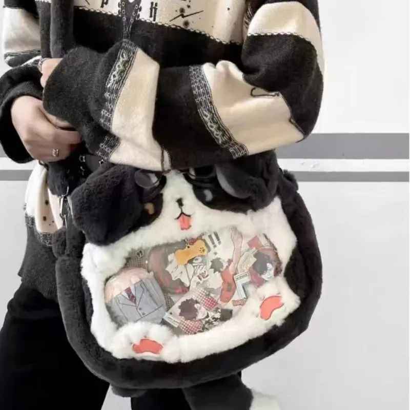 Uakiss Japanese Style Womens Backpack Cute Dog Kawaii Transparent Casual Backpacks Y2k Lolita Jk Student Fashion Harajuku Ita Bag